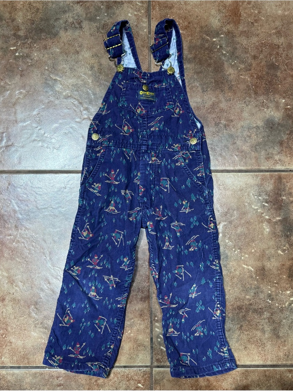 Oshkosh B’gosh Vintage blue Rare corduroy skiing overalls